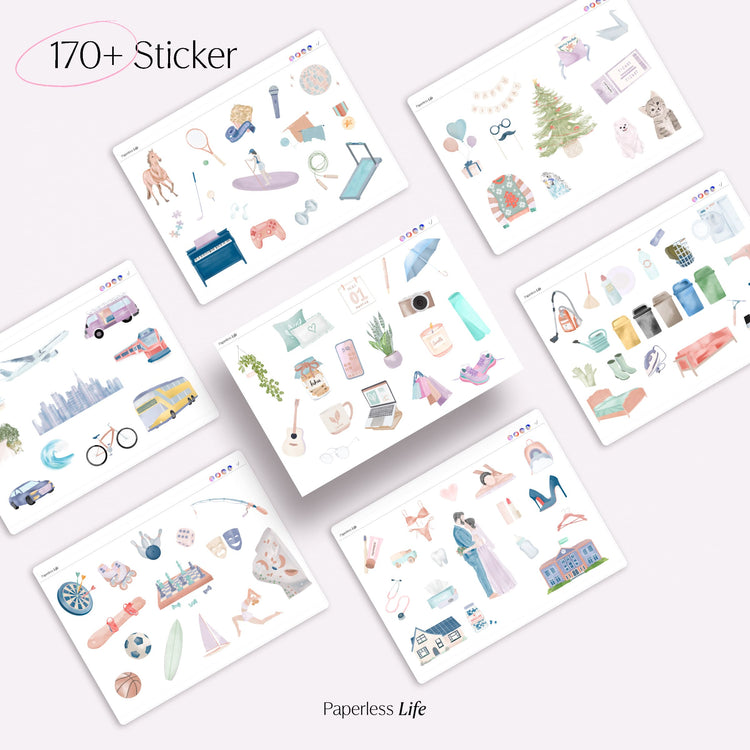 170 Digital Stickers | Everyday Life XXL