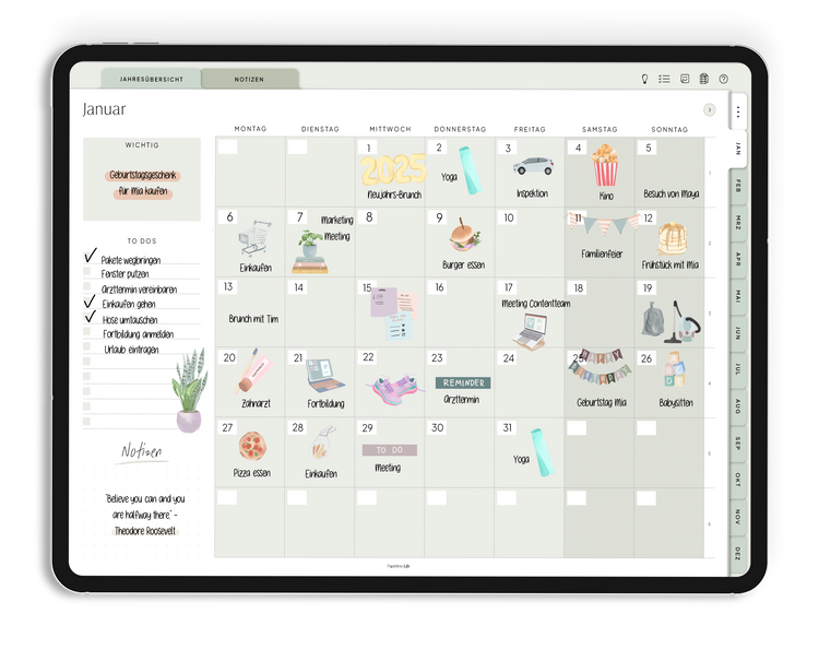 Undated Digital Planner I for Goodnotes and much more I the Minimalist