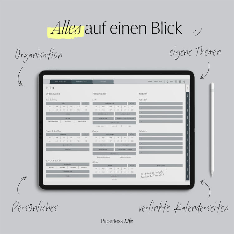 Digitaler Planer 2025 | Der Gamechanger (Testversion für das restliche Jahr)
