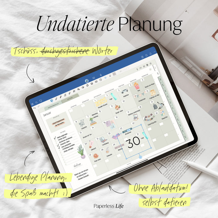 Undated Digital Planner I for Goodnotes and much more I the Minimalist