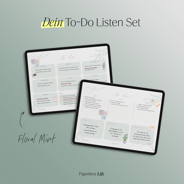 To-do-Listen Set mit 23 Vorlagen