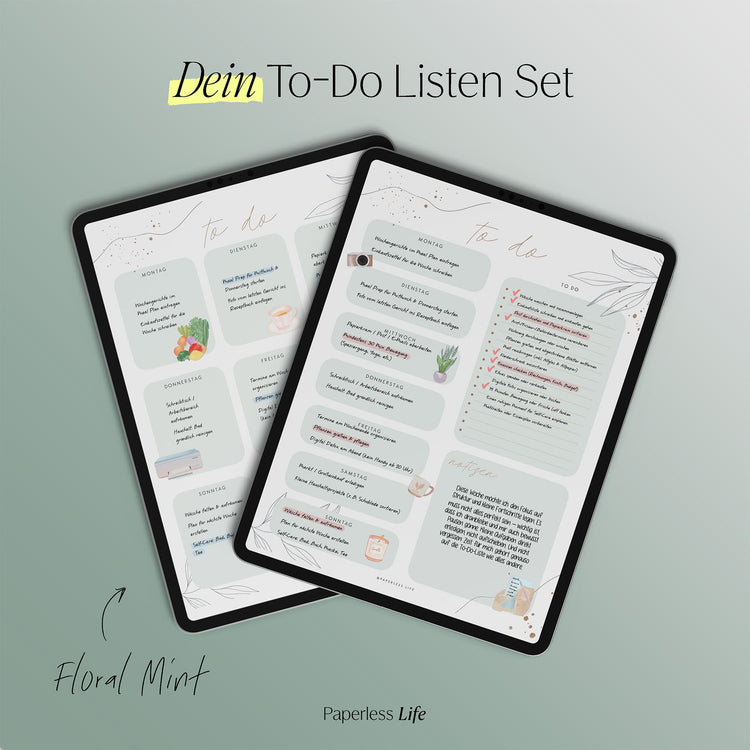 To-do-Listen Set mit 23 Vorlagen