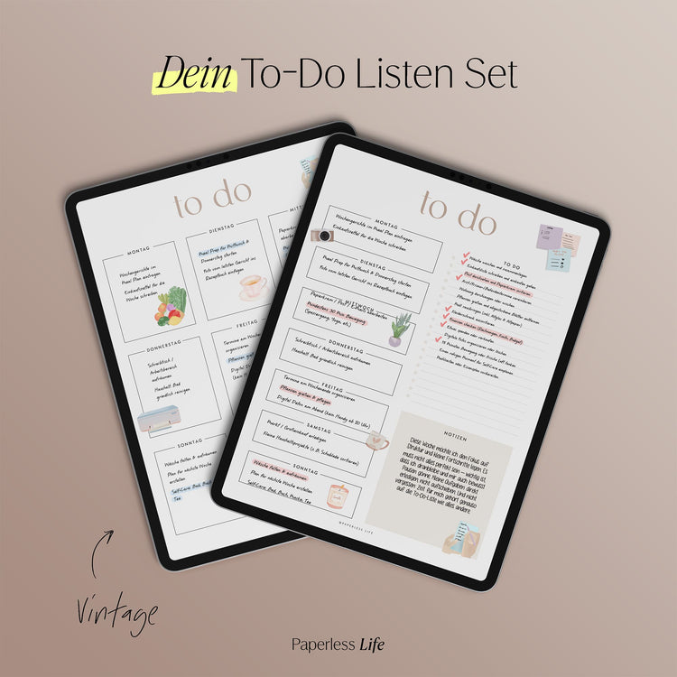 To-do-Listen Set mit 23 Vorlagen