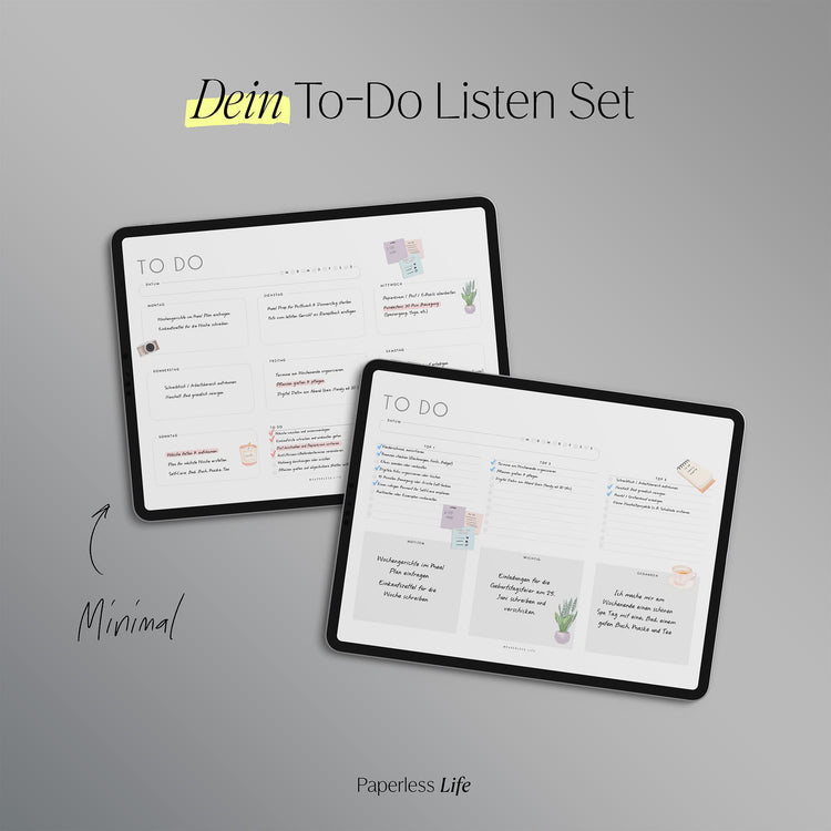 To-do-Listen Set mit 23 Vorlagen