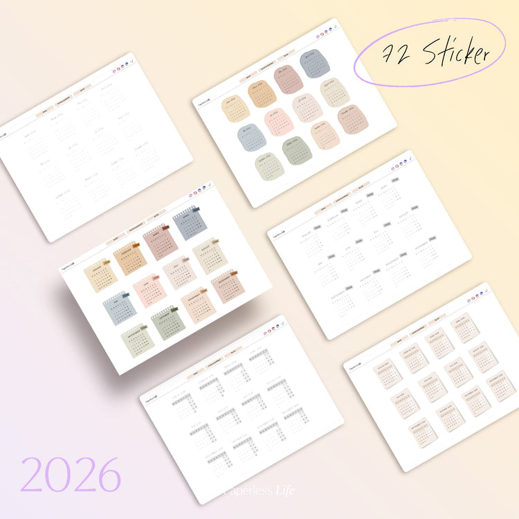 2025 & 2026 calendar stickers
