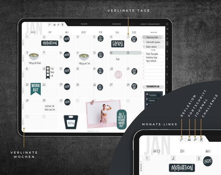 Digitaler Fitnessplaner | Sportplaner | Undatiert