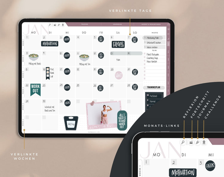 Digitaler Fitnessplaner | Sportplaner | Undatiert