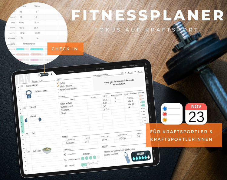 Digitaler Fitnessplaner | Sportplaner | Undatiert
