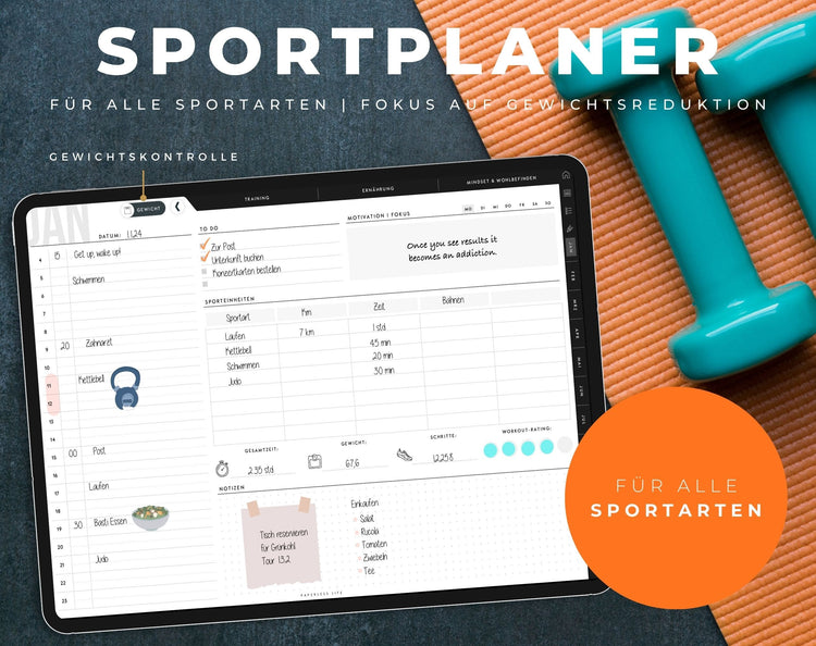Digitaler Fitnessplaner | Sportplaner | Undatiert