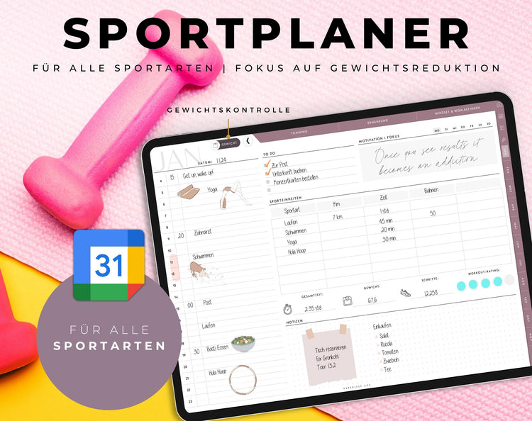 Digitaler Fitnessplaner | Sportplaner | Undatiert
