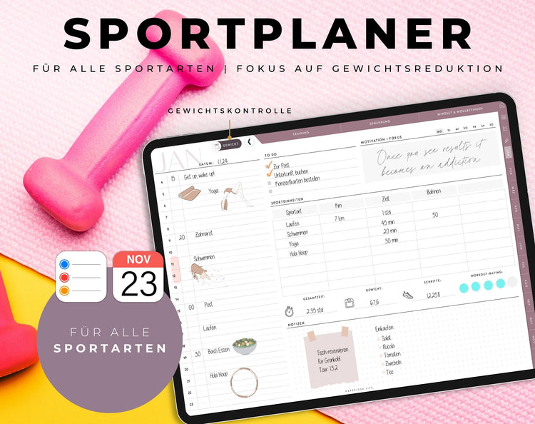 Digitaler Fitnessplaner | Sportplaner | Undatiert