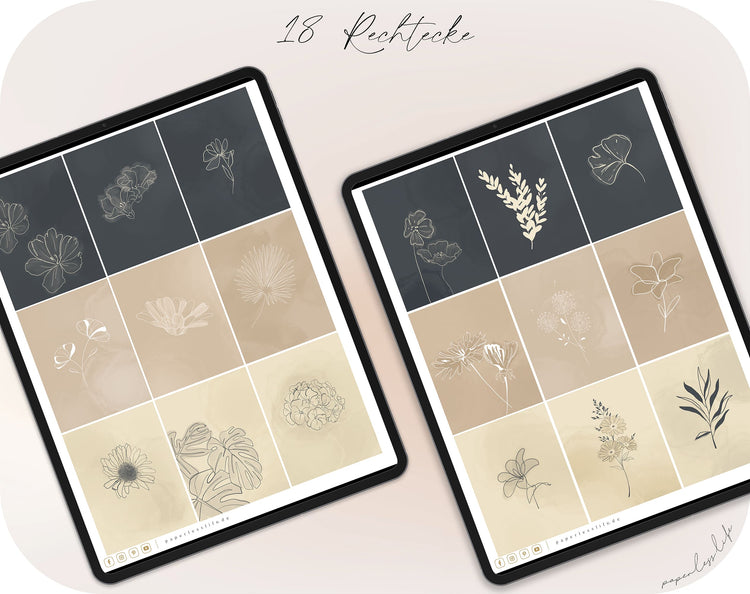 Digital Stickers | Floral beige