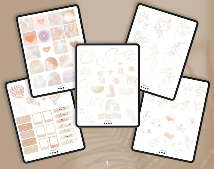 160+ Digital Stickers | Decorative Journal Stickers