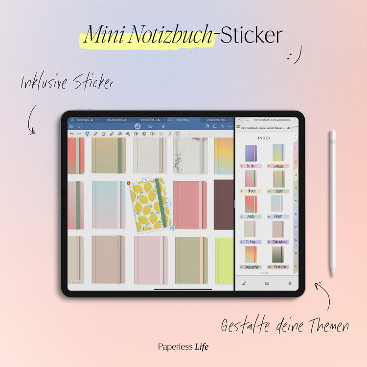 Digitales Notizbuch für den Split View | Optimiert für Goodnotes