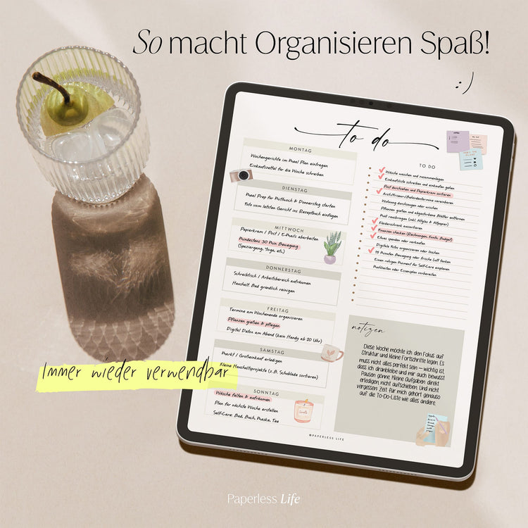 To-do-Listen Set mit 23 Vorlagen