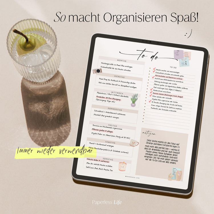 To-do-Listen Set mit 23 Vorlagen