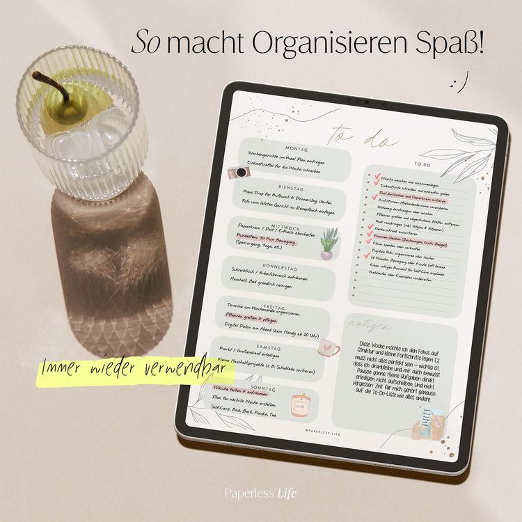 To-do-Listen Set mit 23 Vorlagen