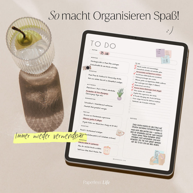 To-do-Listen Set mit 23 Vorlagen