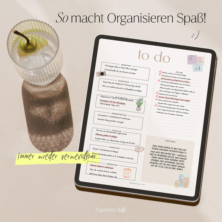 To-do-Listen Set mit 23 Vorlagen