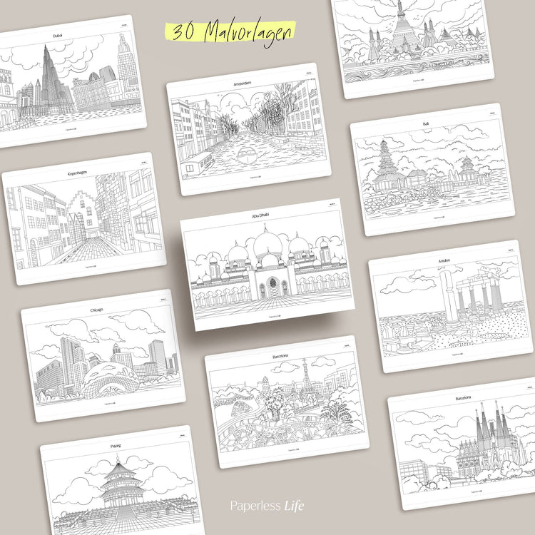 Digital Coloring Book - Around the World