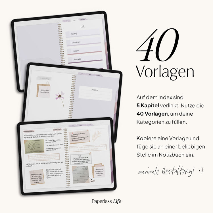 Digitales Notizbuch "Endlich Papierlos" - 5 Reiter