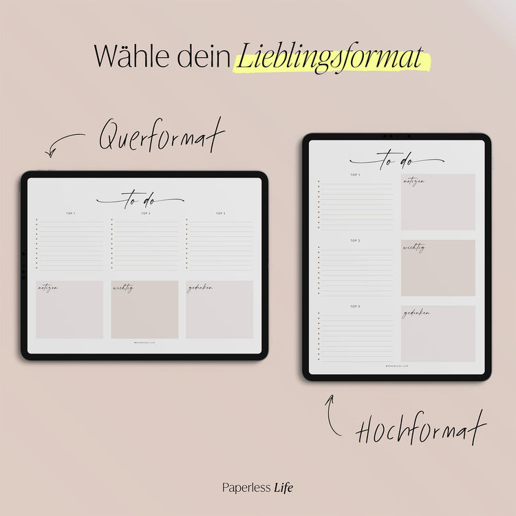 To-do-Listen Set mit 23 Vorlagen