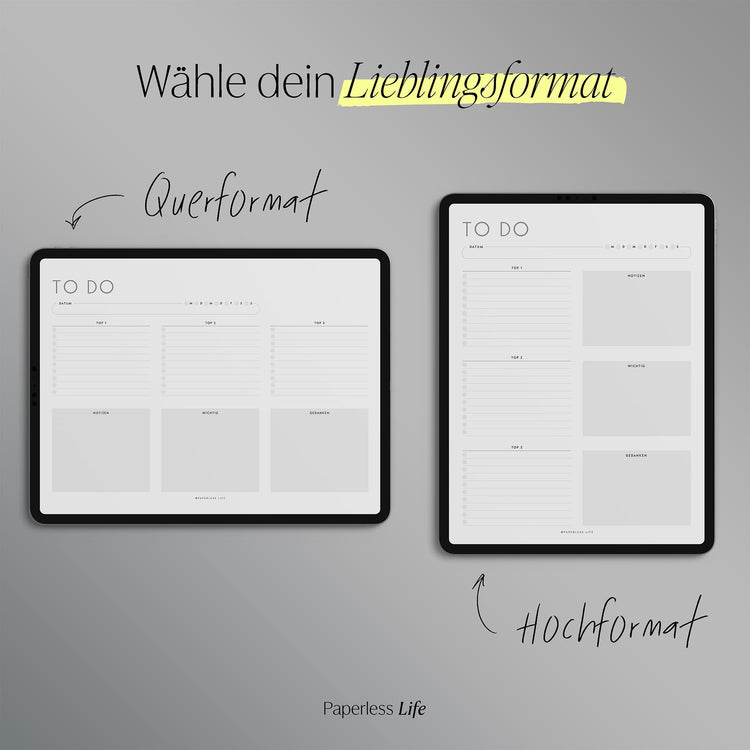 To-do-Listen Set mit 23 Vorlagen
