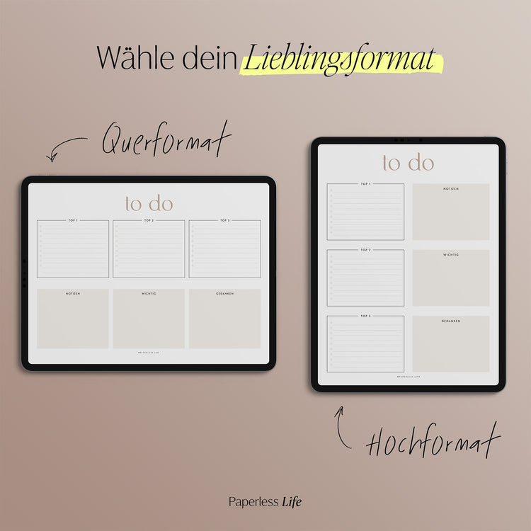 To-do-Listen Set mit 23 Vorlagen