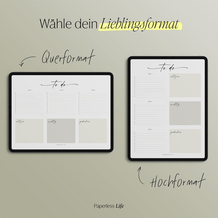 To-do-Listen Set mit 23 Vorlagen