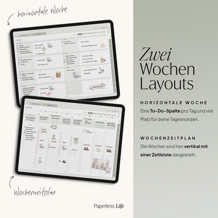 Undated Digital Planner I for Goodnotes and much more I the Minimalist