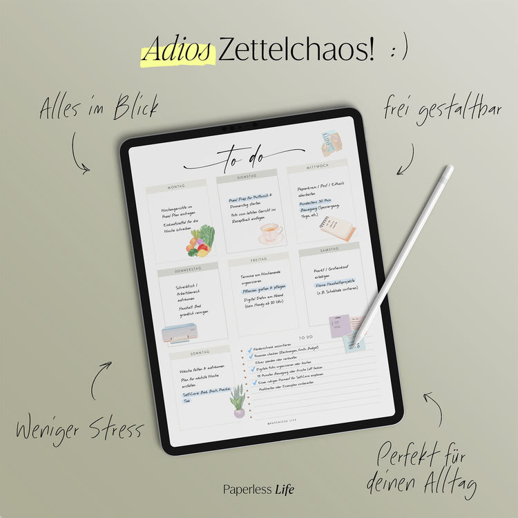 To-do-Listen Set mit 23 Vorlagen