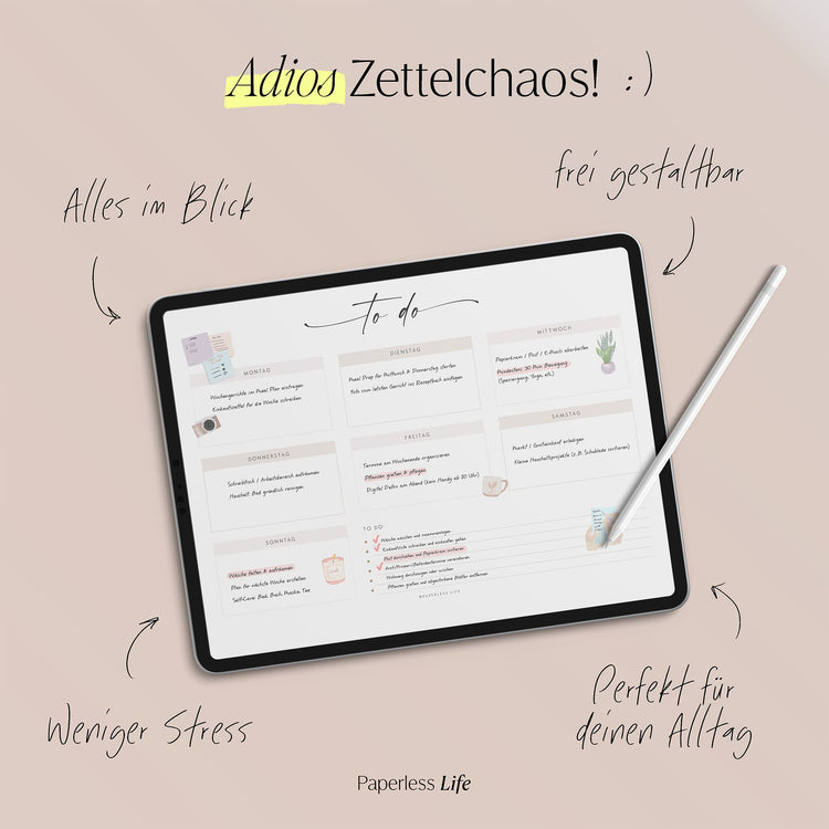 To-do-Listen Set mit 23 Vorlagen