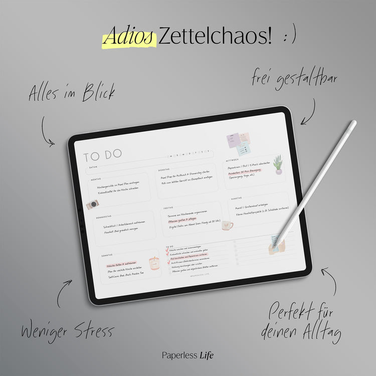 To-do-Listen Set mit 23 Vorlagen