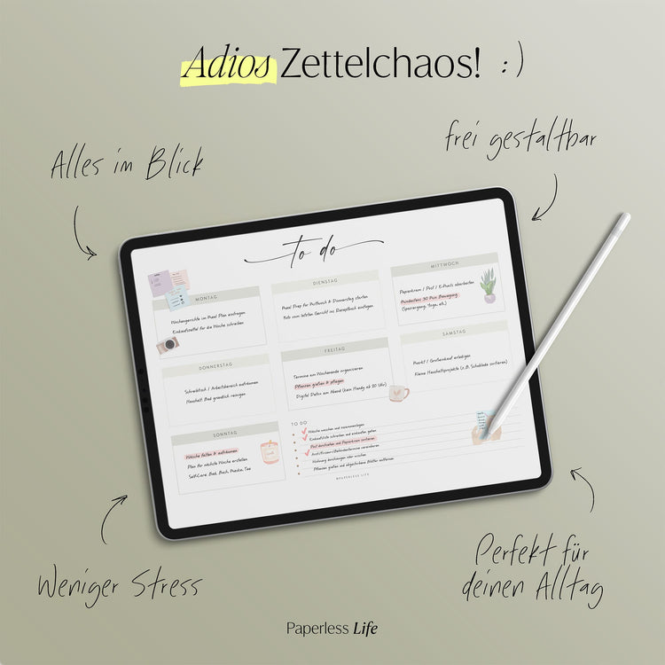 To-do-Listen Set mit 23 Vorlagen