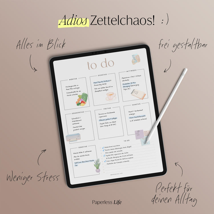 To-do-Listen Set mit 23 Vorlagen