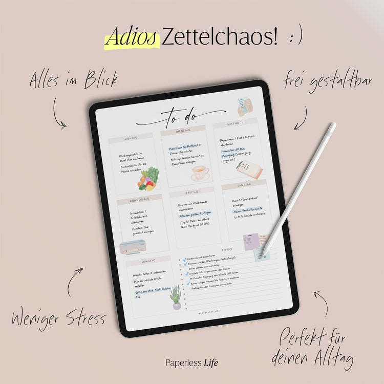 To-do-Listen Set mit 23 Vorlagen