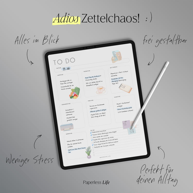 To-do-Listen Set mit 23 Vorlagen