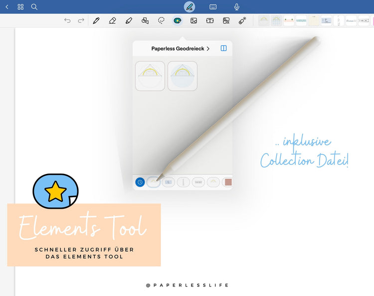 Paperless Geodreieck - Für Goodnotes (iOS)