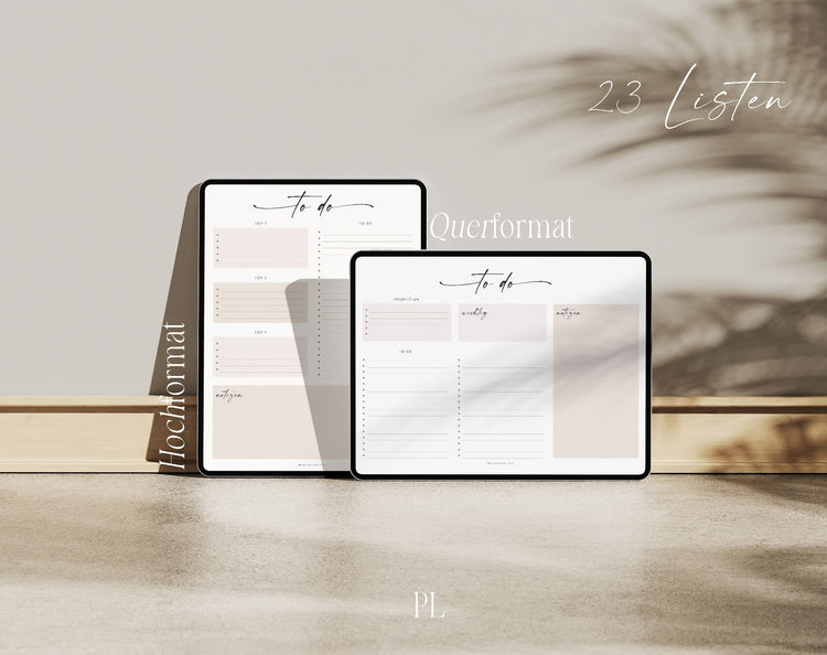 To-do-Listen Set mit 23 Vorlagen
