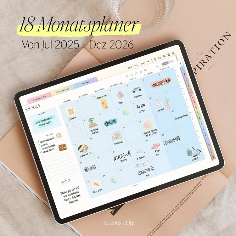 18-Month Digital Planner July 2025 - December 2026 | The Game Changer