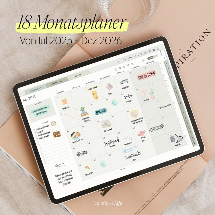 18-Month Digital Planner July 2025 - December 2026 | The Game Changer