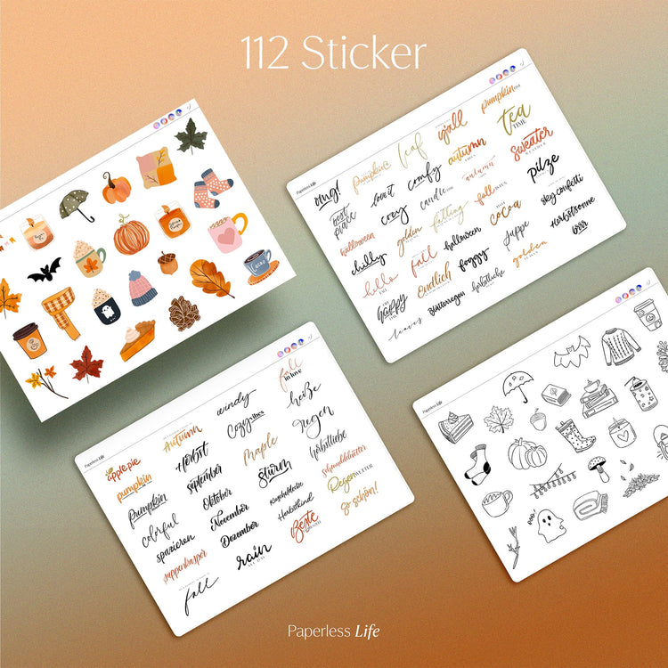 100+ Digital Stickers | Autumn