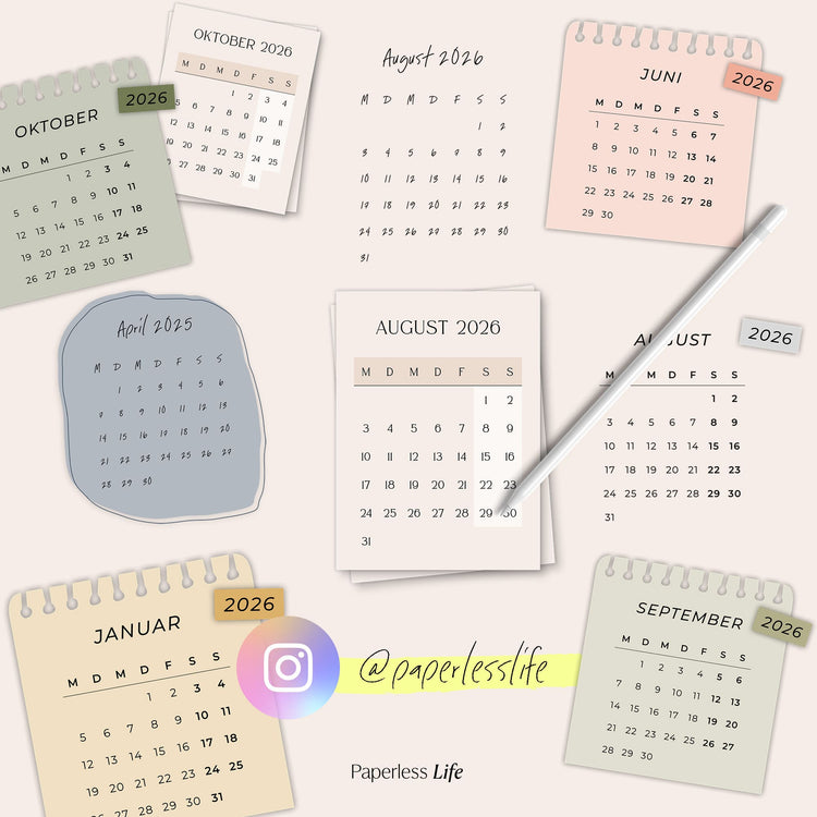 2025 & 2026 calendar stickers