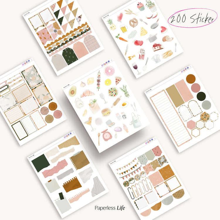 200+ Digital Stickers | Food Mood
