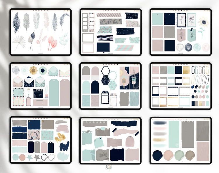 200 Digital Stickers | Spring Mood Board