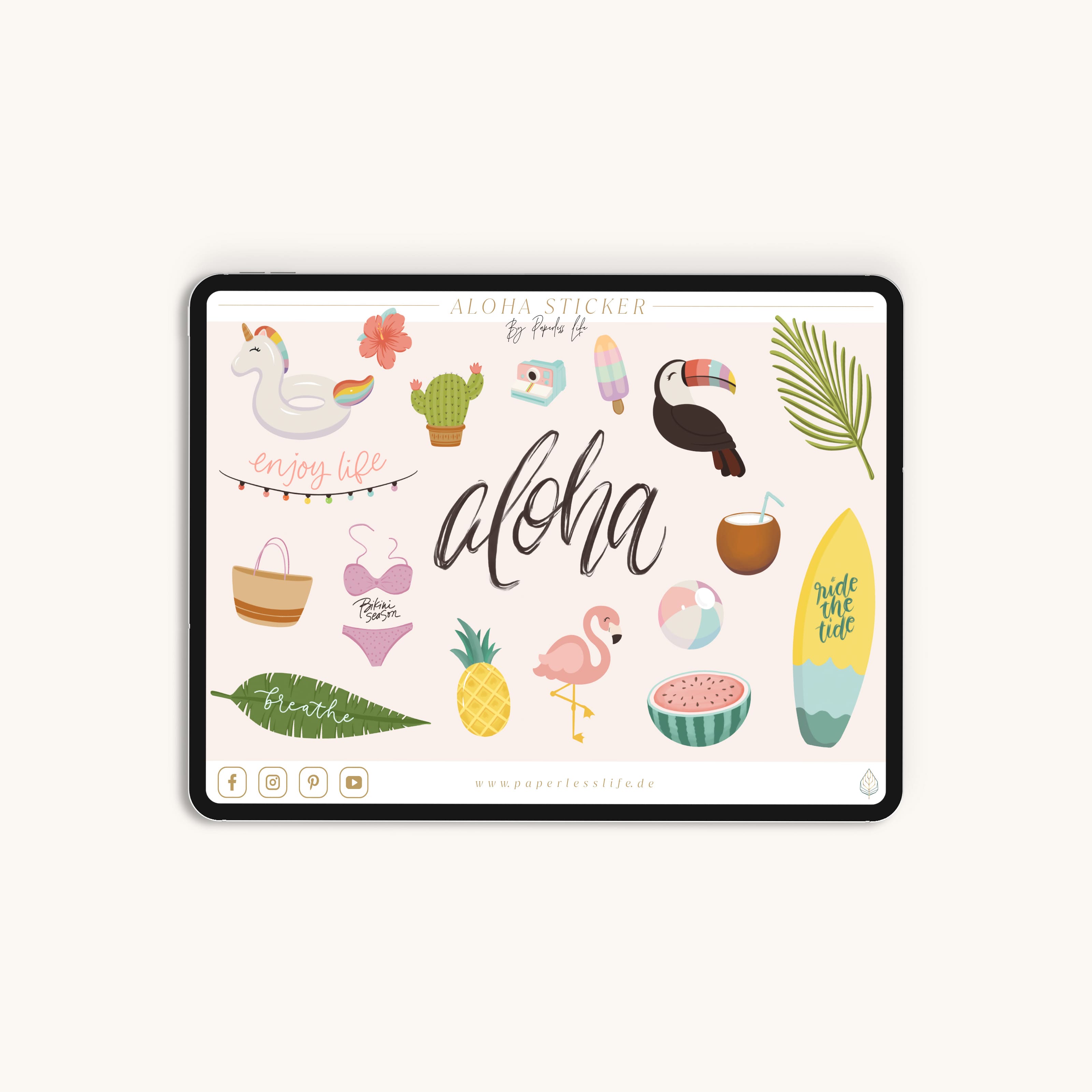 39 Digital Stickers | Aloha vibes