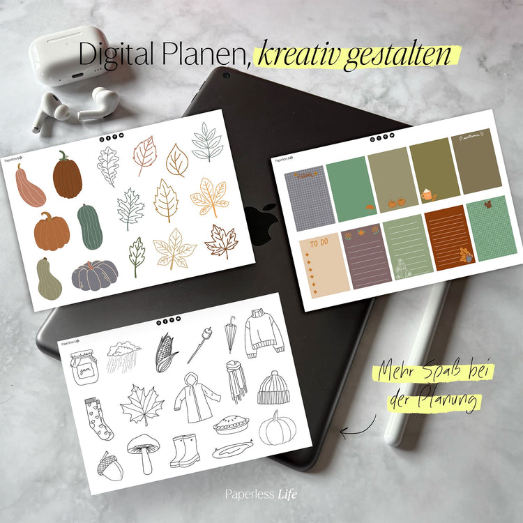 200+ Digitale Sticker | Herbst Vibes