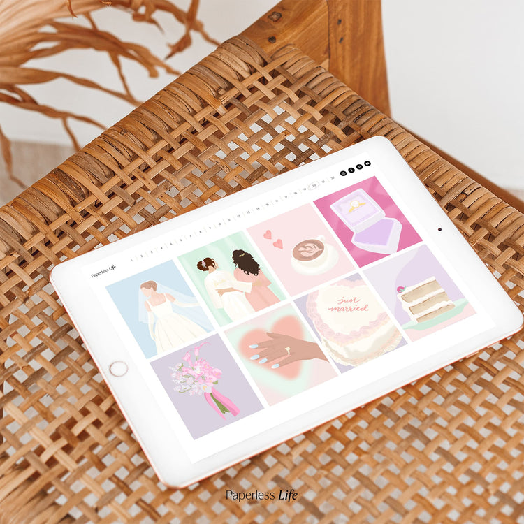 Digitale Sticker XXL für das Fotoalbum Hochzeit | Love Notes & Doodles