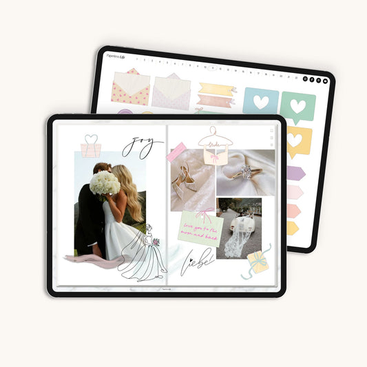 Digitale Sticker XXL für das Fotoalbum Hochzeit | Love Notes & Doodles