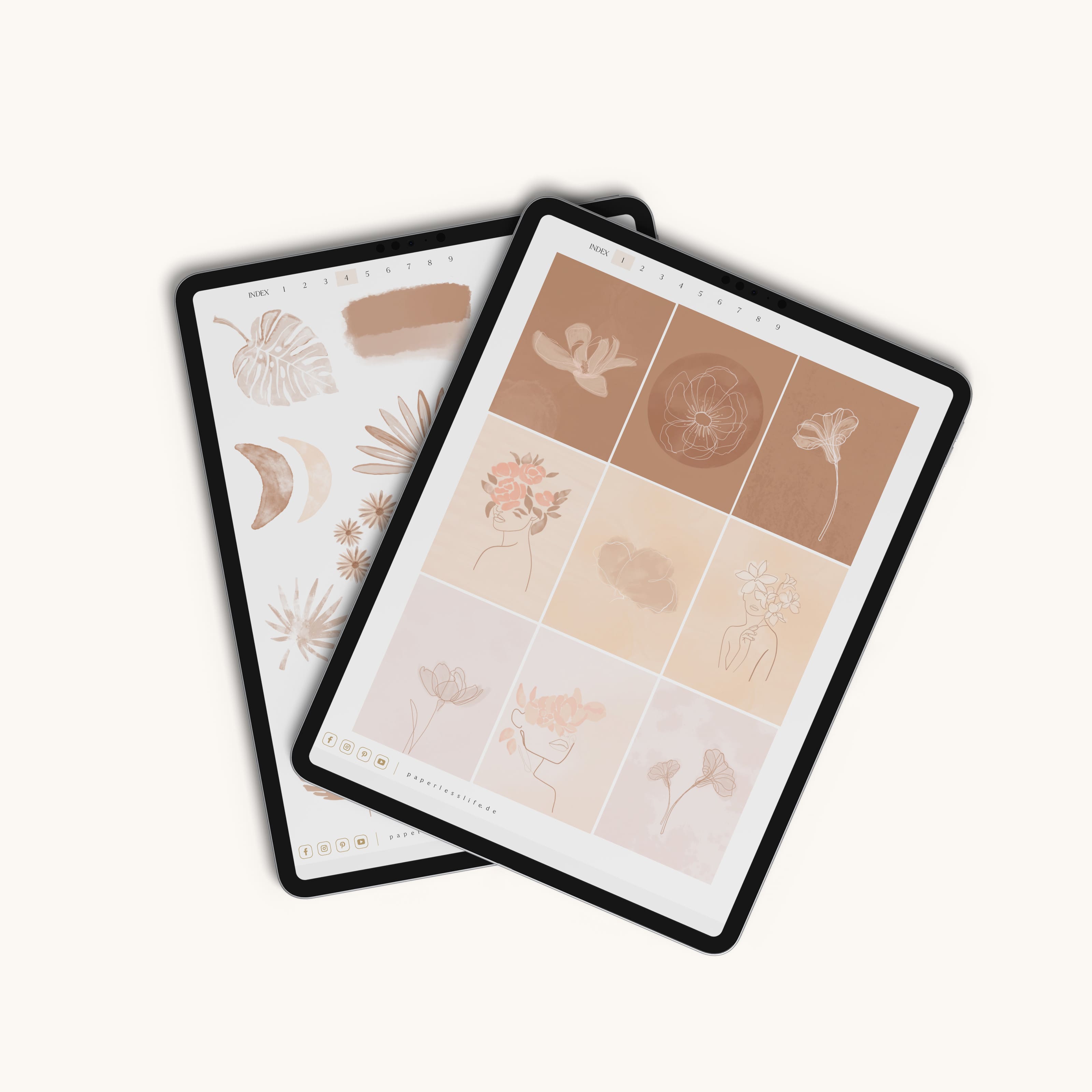 Digital Stickers | Floral beige